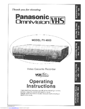 Panasonic Omnivision PV-4663 Operating Instructions Manual