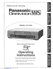Panasonic Omnivision PV-7452 Operating Instructions Manual