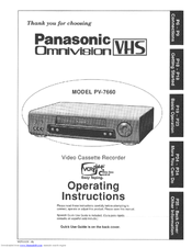 Panasonic Omnivision PV-7660 Operating Instructions Manual