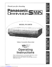 Panasonic Omnivsion PVS4670 User Manual