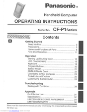 Panasonic Toughbook CF-P1S3BZZ3M Operating Instructions Manual