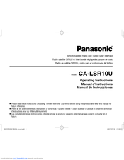 Panasonic CA-LSR10U - Sirius Satellite Radio Receiver Operating Instructions Manual