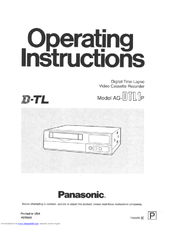 Panasonic AG-DTL1 Operating Instructions Manual