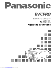 Panasonic AJD850A - DVC STUDIO VTR Operating Instructions Manual