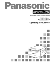 Panasonic AJHDR150 - HD/SD MULTI FORMAT DVC PRO Operating Instructions Manual