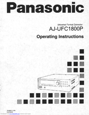 Panasonic AJUFC1800 - HD STANDARDS CONVERT Operating Instructions Manual