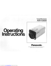 Panasonic AWE600 - COLOR CAMERA Operating Instructions Manual