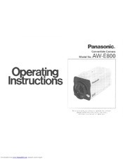 Panasonic AWE800E - COLOR CAMERA Operating Instructions Manual