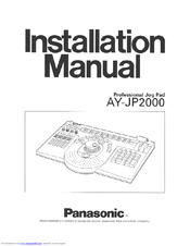 Panasonic AYJP2000 - PROFESSIONAL JOG Installation Manual