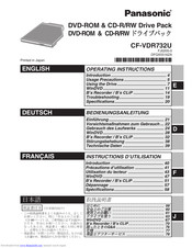 Panasonic CFVDR732U - DVD Operating Instructions Manual