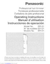Panasonic ER-121 Operating Instructions Manual
