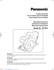 Panasonic EY3551 - 18V WOOD SAW Operating Instructions Manual