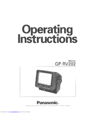 Panasonic GPRV202 - REAR VIEW CAMERA Operating Instructions Manual