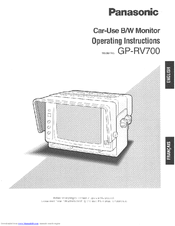 Panasonic GPRV700 - REAR VIEW CAMERA Operating Instructions Manual