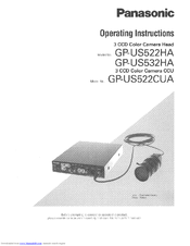 Panasonic GPUS522CUA - IND CCD CAMERA Operating Instructions Manual