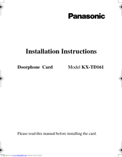 Panasonic KXTD161MUK - EXPANSION UNIT Installation Instructions Manual