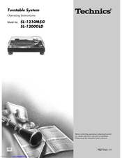 Technics SL-1200GLD Operating Instructions Manual