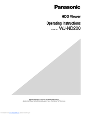 Panasonic WJ-ND200 Operating Instructions Manual