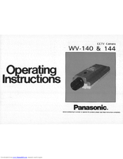 Panasonic WV140 - B & W CAMERA Operating Instructions Manual