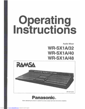 Panasonic Ramsa WR-SX1A/40 Operating Instructions Manual
