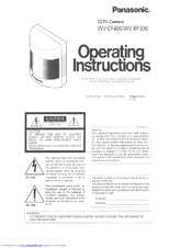 Panasonic WV-BF300 Operating Instructions Manual