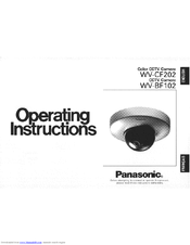 Panasonic WVBF102 - CCTV CAMERA Operating Instructions Manual