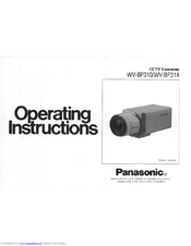 Panasonic WV-BP310 Operating Instructions Manual