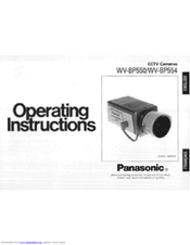 Panasonic WVBP554 - CCTV B/W CAMERA Operating Instructions Manual