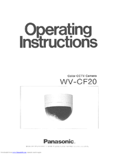 Panasonic WV-CF20 Operating Instructions Manual