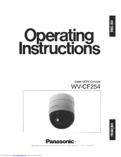 Panasonic WVCF254 - COLOR CAMERA Operating Instructions Manual