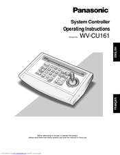 Panasonic WV-CU161 Operating Instructions Manual