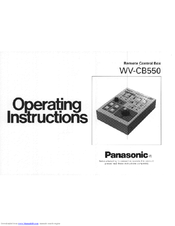 Panasonic WV-CB550 Operating Instructions Manual
