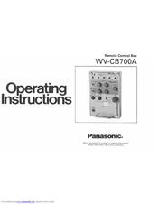 Panasonic WV-CB700A Operating Instructions Manual