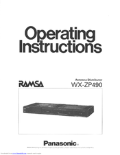 Panasonic Ramsa WX-ZP490 Operating Instructions Manual