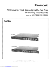 Panasonic Ramsa WZ-AD96M Operating Instructions Manual