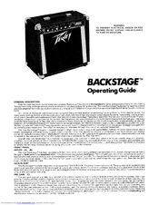 Peavey Backstage User Manual