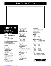 Peavey IRM 8150 Specifications