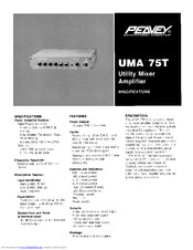 Peavey UMA 75T Specifications