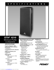 Peavey DTH 4210 Specifications