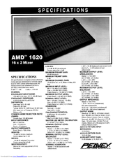 Peavey AMD 1620 Specifications