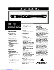 Peavey CEQ 280 Specifications