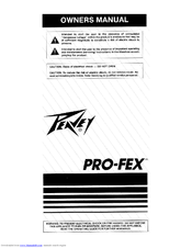 Peavey Pro-Fex User Manual