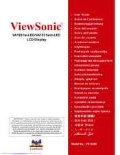 Viewsonic VA1931wm-LED User Manual