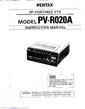 Pentax PV-R020A Instruction Manual