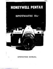 Honeywell Spotmatic Iia User Manual