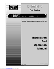 Pico Macom PM45 Installating And Operation Manual