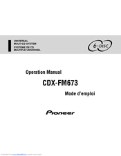 Pioneer CDX-FM673 Operation Manual
