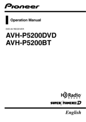 Pioneer Super Tuner IIID AVH-P5200BT Operation Manual