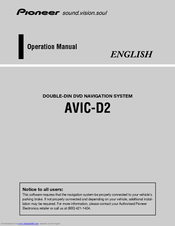 Pioneer AVIC-D2 Operation Manual