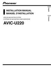 Pioneer AVIC-U220 Installation Manual